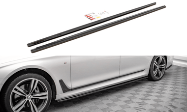 Maxton Design GLOSS BLACK Maxton Design Side Skirts Diffusers For BMW 7 Long M-Pack G12 BM-7-12-MPACK-SD1G