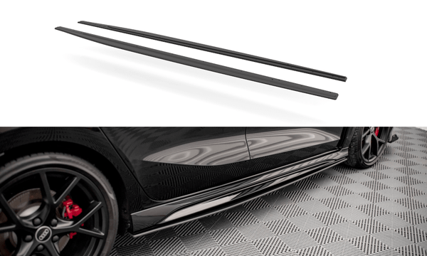 Maxton Design BLACK Maxton Design Street Pro Side Skirts Diffusers Audi RS3 Sportback / Sedan 8Y AURS38YCNC-SD1B