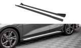 Maxton Design BLACK + GLOSS FLAPS Maxton Design Street Pro Side Skirts Diffusers + Flaps Audi S3 / A3 S-Line 8Y AUA38YSLINECNC-SD1B+SRF1G