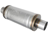 AFE aFe MACH Force-Xp 409 SS Muffler 3in Center/Center 14in L x 6in Dia - Round Body 49M00012