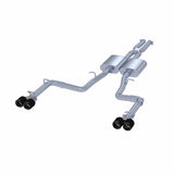 MBRP 2015+ Dodge Challenger 3.6L SS 2.5in Quad Tip Split Rear Exit w/ Carbon Fiber Tips - T304 | S71113CF