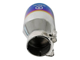 AFE aFe Takeda 304 Stainless Steel Clamp-On Exhaust Tip 2.5in Inlet / 4in Outlet - Blue Flame 49T25404-L07