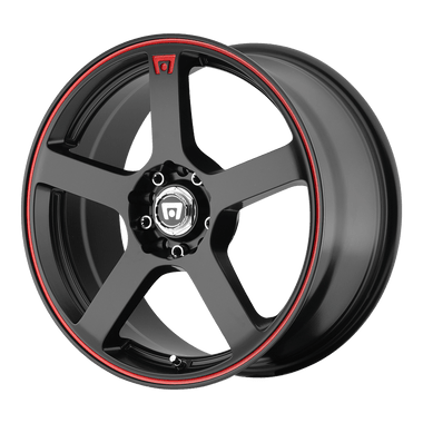 Motegi Racing 15x6.5 et40 / 4x108/4x114.3 / 72.6 Motegi MR116 15"  Matte Black with Red Stripe MR11656503740
