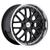 TSW 19X9.5 et40 / 5X114.3 / cb76.1 TSW Cast Valencia 19" 5x114.3 Gloss Black W/ Mirror Cut Lip 1995VAL405114B76