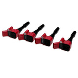 034 Motorsport 4 Ignition Coils - Red 034Motorsport High Output Ignition Coil EA8XX Engines - VW/Audi / Gen3 / 1.8T / 2.0T / 2.5T / 3.0T / & More 034-107-2012-RED-KT4