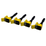 034 Motorsport 4 Ignition Coils - Yellow 034Motorsport High Output Ignition Coil EA8XX Engines - VW/Audi / Gen3 / 1.8T / 2.0T / 2.5T / 3.0T / & More 034-107-2012-YLW-KT4