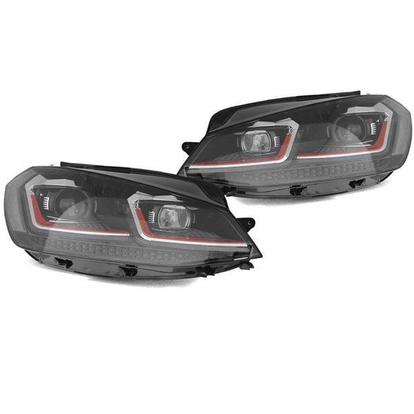 Helix Helix Mk7.5 Golf GTi Projector Headlights with Red Trim HVWG75HL-RH7