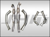 JHMotorsports Exhaust - COMPLETE High-Flow Cat Downpipes with Integrated Baffle System (JHM Combo) - B8 / S4 / S5 / Q5 / SQ5 / C7 / A6 / A7 / 3.0T w/ 2.5" CB Connection | JHM-B8C7DPHFCIBS25-RP-CMBO