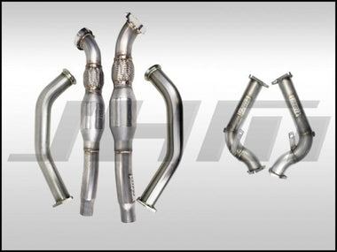 JHMotorsports Exhaust - COMPLETE High-Flow Cat Downpipes with Integrated Baffle System (JHM Combo) - B8 / S4 / S5 / Q5 / SQ5 / C7 / A6 / A7 / 3.0T | JHM-B8C7DPHFCIBS30T-RP-CMBO