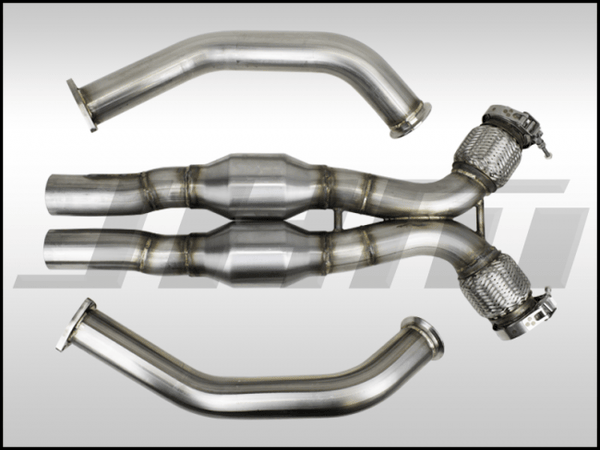 JHM - Exhaust - High - Flow Cat Downpipes with X - Pipe (JHM) for the B8 S4 - S5 Q5 - SQ5 C7 A6 - A7 3.0T and 4.2L FSI w/ 2.5" CB Connection | JHM-B8DPXHFC25