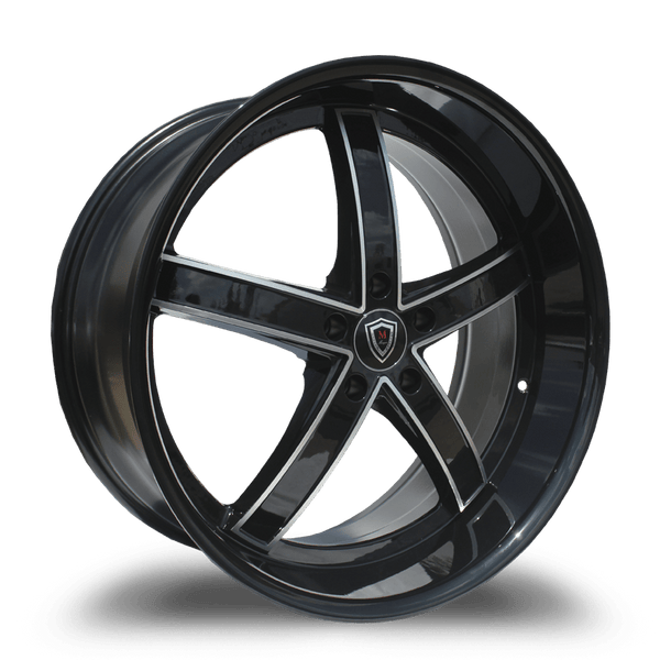 Marquee Wheels 22x9.0 et32 / 5x114.3 / cb73.1 Marquee Wheels M5330A 22" 5x114.3 Black / Machined 5330A229511432BP