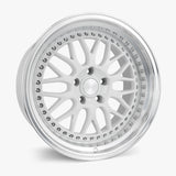 ESR Wheels 18x8.5 / 5x100 et30 / cb ESR Wheels SR1 18" 5x100 Gloss White w/ Machined Lip 88550030-SR01WHT-ML
