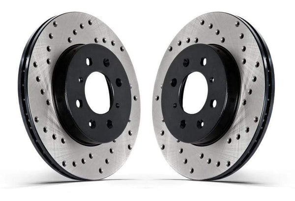 Front Stoptech Cross Drilled Rotors - Set of 2 Rotors (280x22mm) Early Mk3 Golf | Jetta VR6 | 128.33034L-R
