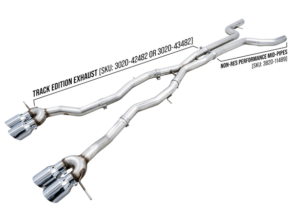 AWE Tuning Track Edition / Chrome Silver AWE Tuning Catback Exhaust Suite - BMW / G8X / M3 / M4 3020-43482