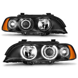 ANZO 1997-2001 BMW 5 Series Projector Headlights w/ Halo Black | 121017